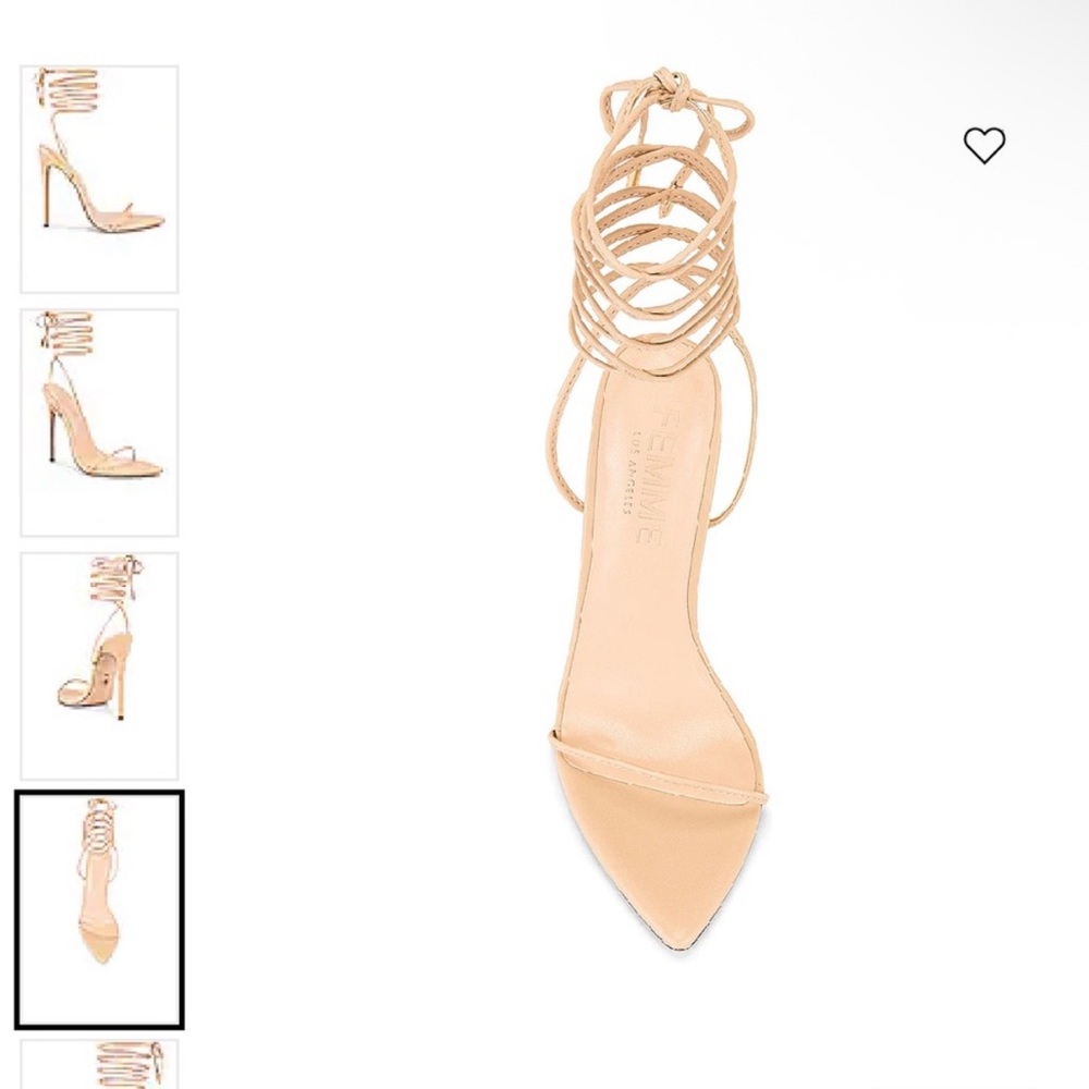 La Femme Nude Strappy Heels